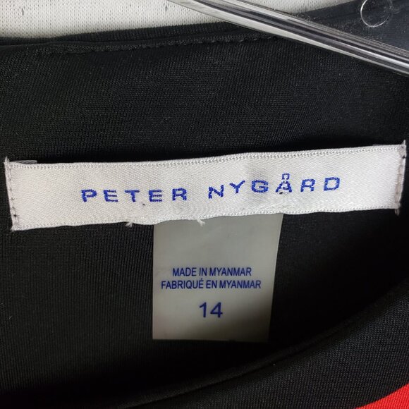 NWT Peter Nygard Sheath Dress Poppy Floral Print Sleeveless Black Red size 14 - Picture 3 of 10